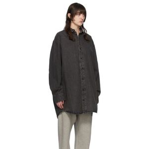 NWTs Essentials Gray Denim Button Down (L)